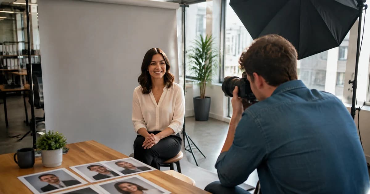 Employee photographed against a neutral backdrop for consistent company website headshots.