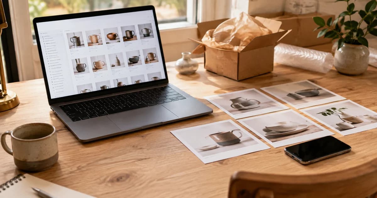 Phone product photographs prepared for bulk conversion into JPG listing images.