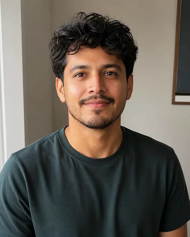 Original synthetic casual portrait before the business casual headshot direction