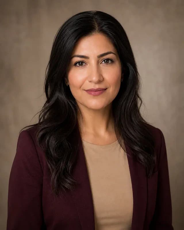 Original synthetic studio portrait showing the freelancer headshot framing