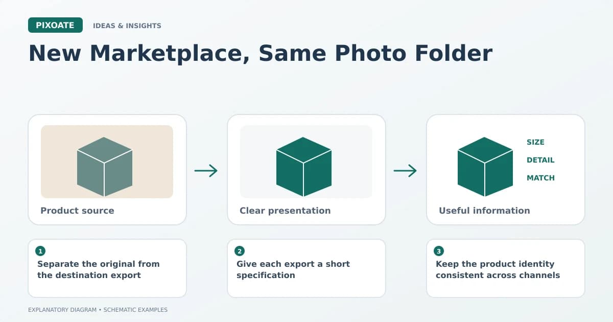 Explanatory diagram for Amazon vs Walmart image requirements, showing product-image frames and a review sequence.