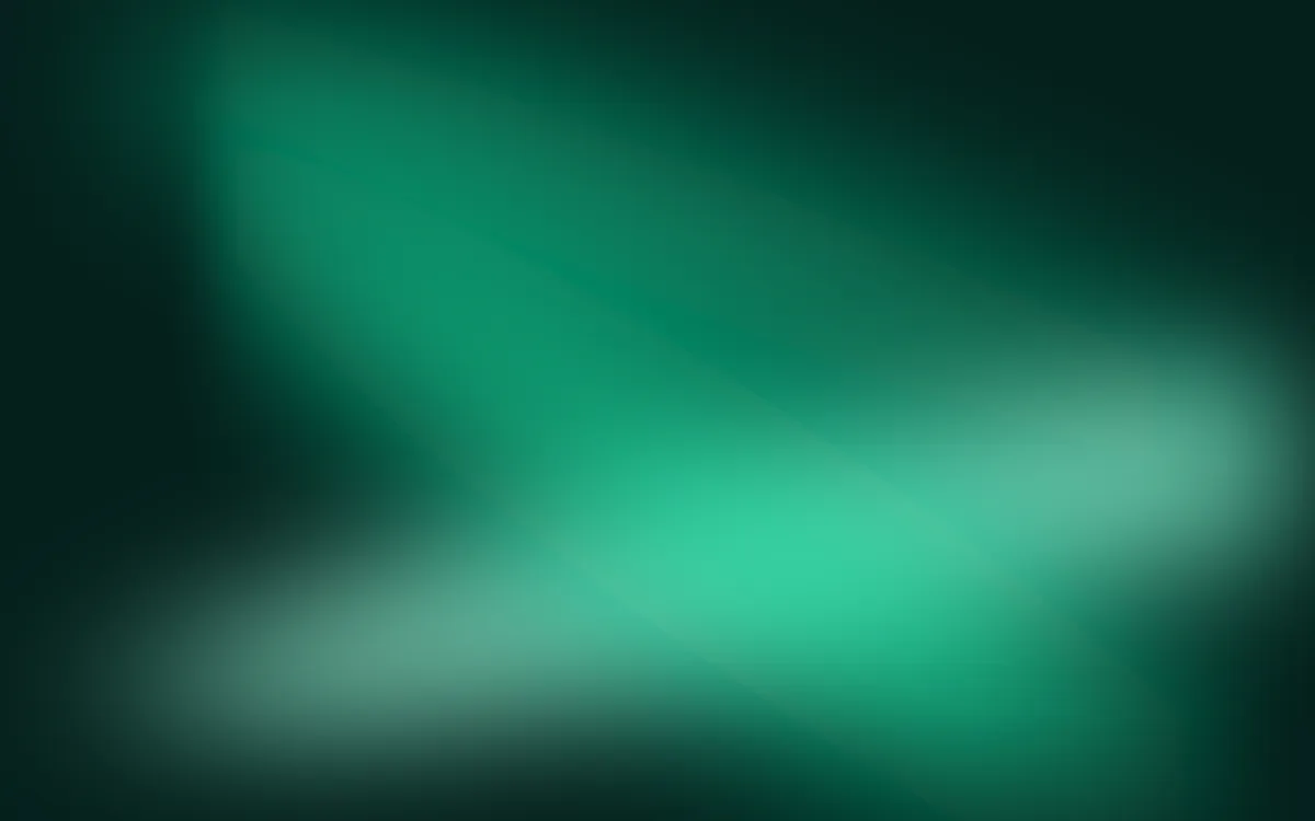 Cyber Mint Ribbons — dark black and green aurora background