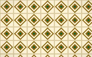 Accra Gold Diamond Tile — light brown, green and beige azulejo background