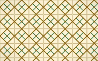 Accra Gold Lattice Tile — light brown, green and beige azulejo background