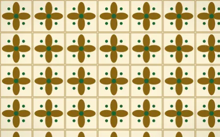 Accra Gold Petal Tile — light brown, green and beige azulejo background