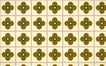 Accra Gold Quatrefoil Tile — light brown, green and beige azulejo background