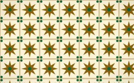 Accra Gold Star Tile — light brown, green and beige azulejo background