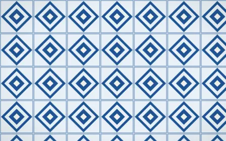 Aegean Noon Diamond Tile — light blue and white azulejo background