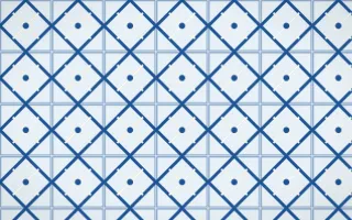 Aegean Noon Lattice Tile — light blue and white azulejo background