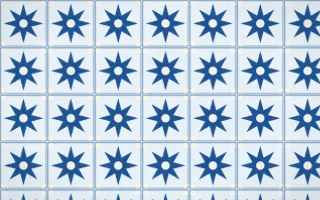 Aegean Noon Star Tile — light blue and white azulejo background