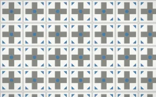 Alpine Chalk Cross Tile — light grey, blue and white azulejo background