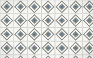 Alpine Chalk Diamond Tile — light grey, blue and white azulejo background