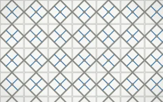 Alpine Chalk Lattice Tile — light grey, blue and white azulejo background