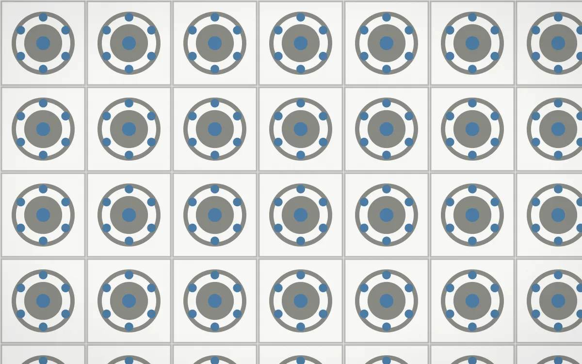 Alpine Chalk Medallion Tile — light grey, blue and white azulejo background