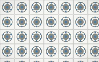 Alpine Chalk Medallion Tile — light grey, blue and white azulejo background