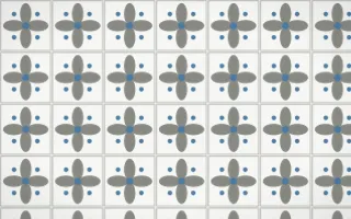 Alpine Chalk Petal Tile — light grey, blue and white azulejo background