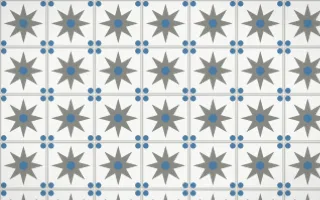 Alpine Chalk Star Tile — light grey, blue and white azulejo background