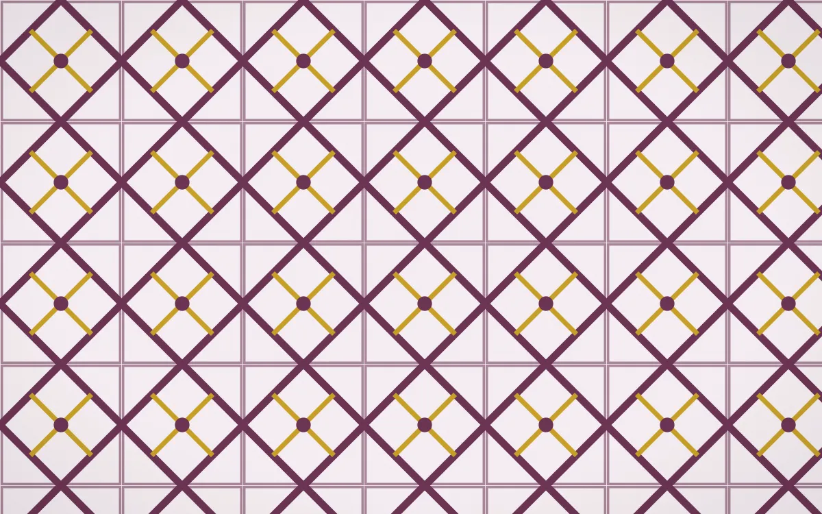 Andes Berry Lattice Tile — light pink, gold and white azulejo background