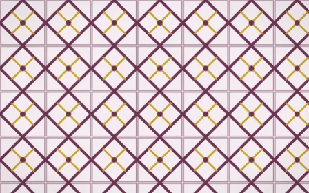 Andes Berry Lattice Tile — light pink, gold and white azulejo background