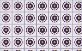 Arabian Night Medallion Tile — light purple, gold and white azulejo background
