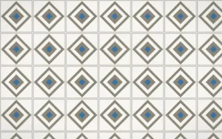 Athens Marble Diamond Tile — light yellow, blue and white azulejo background