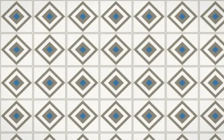 Athens Marble Diamond Tile — light yellow, blue and white azulejo background