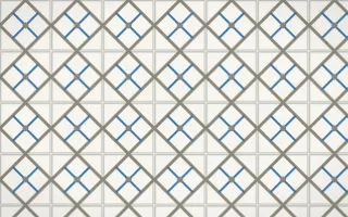 Athens Marble Lattice Tile — light yellow, blue and white azulejo background
