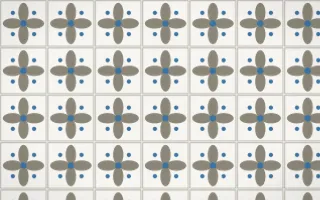 Athens Marble Petal Tile — light yellow, blue and white azulejo background