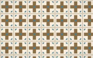 Atlas Sand Cross Tile — light orange, blue and beige azulejo background