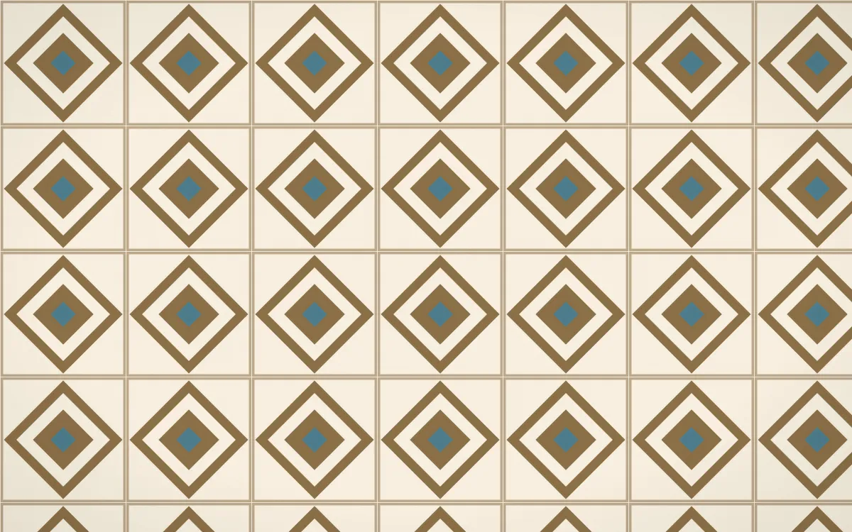 Atlas Sand Diamond Tile — light orange, blue and beige azulejo background