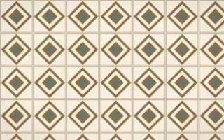 Atlas Sand Diamond Tile — light orange, blue and beige azulejo background
