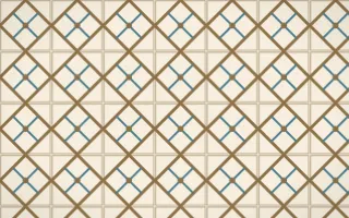 Atlas Sand Lattice Tile — light orange, blue and beige azulejo background