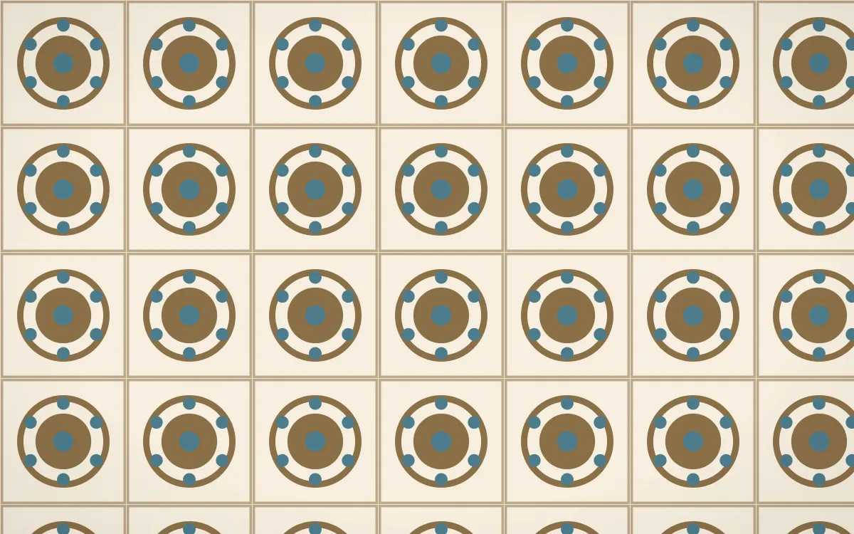Atlas Sand Medallion Tile — light orange, blue and beige azulejo background
