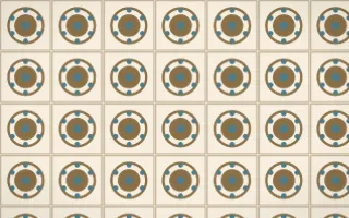 Atlas Sand Medallion Tile — light orange, blue and beige azulejo background