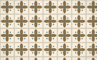 Atlas Sand Petal Tile — light orange, blue and beige azulejo background