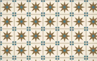 Atlas Sand Star Tile — light orange, blue and beige azulejo background