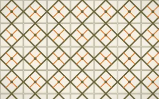 Bali Temple Lattice Tile — light brown, orange and beige azulejo background