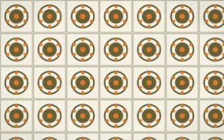 Bali Temple Medallion Tile — light brown, orange and beige azulejo background
