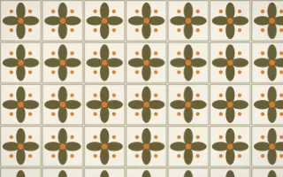 Bali Temple Petal Tile — light brown, orange and beige azulejo background