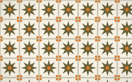 Bali Temple Star Tile — light brown, orange and beige azulejo background