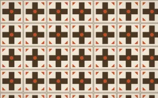 Bamako Earth Cross Tile — light brown, orange and beige azulejo background