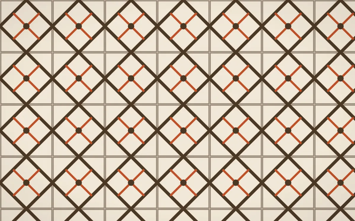 Bamako Earth Lattice Tile — light brown, orange and beige azulejo background