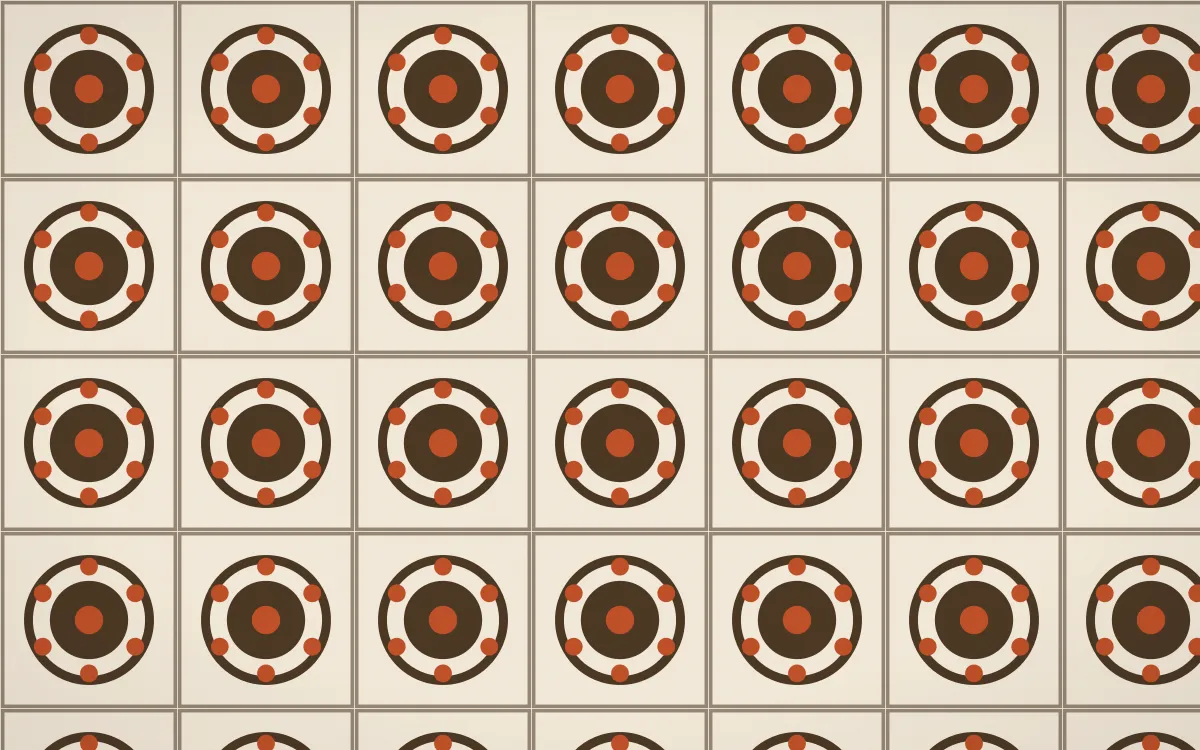 Bamako Earth Medallion Tile — light brown, orange and beige azulejo background
