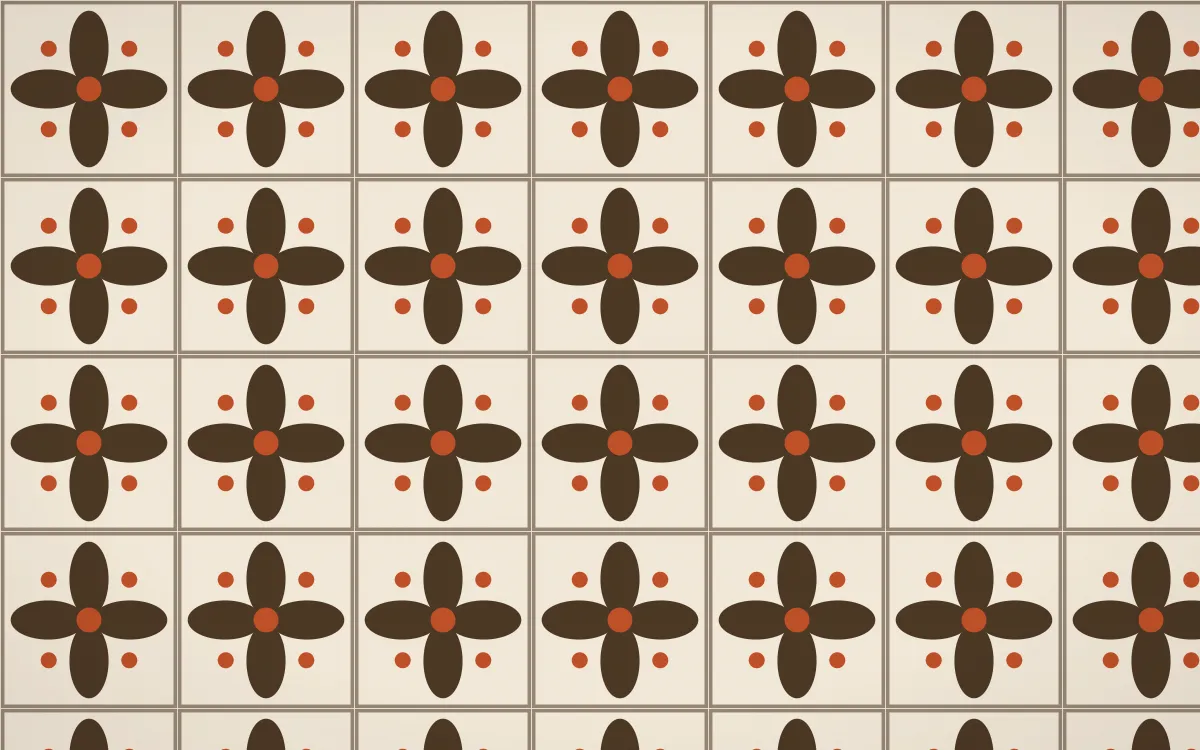 Bamako Earth Petal Tile — light brown, orange and beige azulejo background