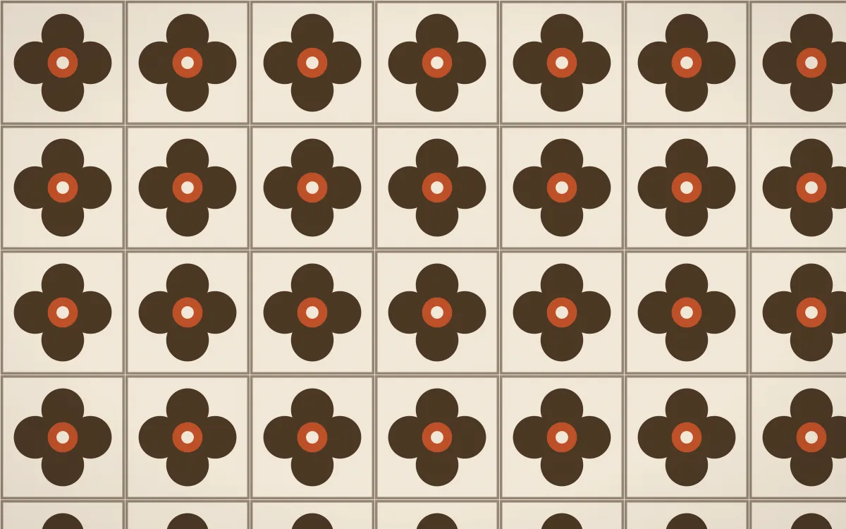 Bamako Earth Quatrefoil Tile — light brown, orange and beige azulejo background
