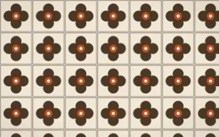 Bamako Earth Quatrefoil Tile — light brown, orange and beige azulejo background