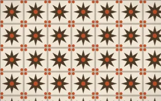 Bamako Earth Star Tile — light brown, orange and beige azulejo background