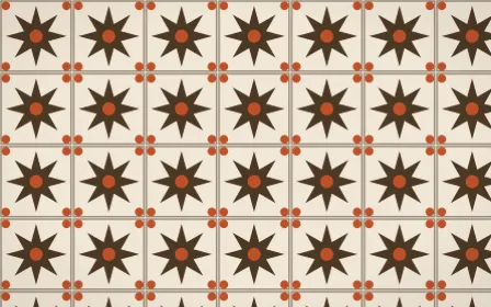 Bamako Earth Star Tile — light brown, orange and beige azulejo background