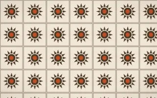 Bamako Earth Sunburst Tile — light brown, orange and beige azulejo background