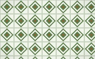 Bamboo Mist Diamond Tile — light green, brown and white azulejo background